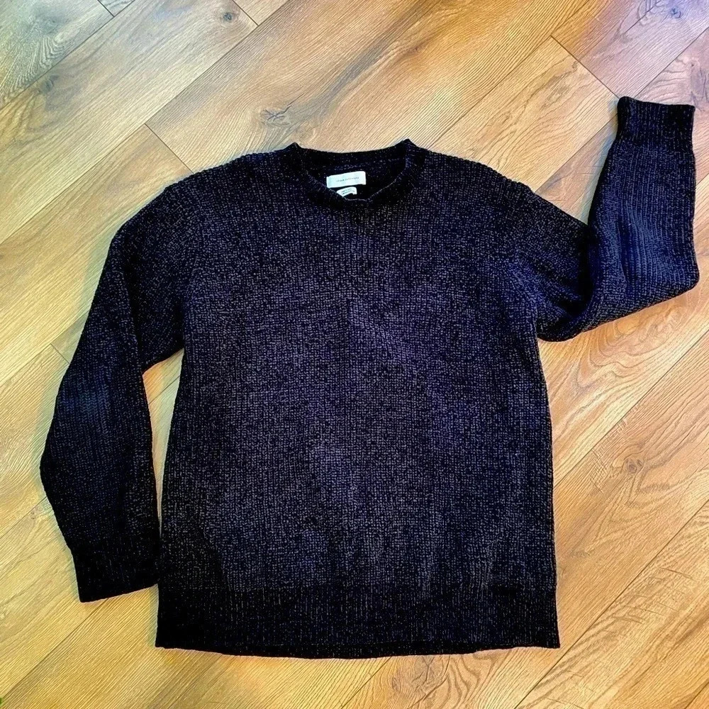 Urban Outfitters Men’s Knit Sweater Crewneck Black Rib Size L